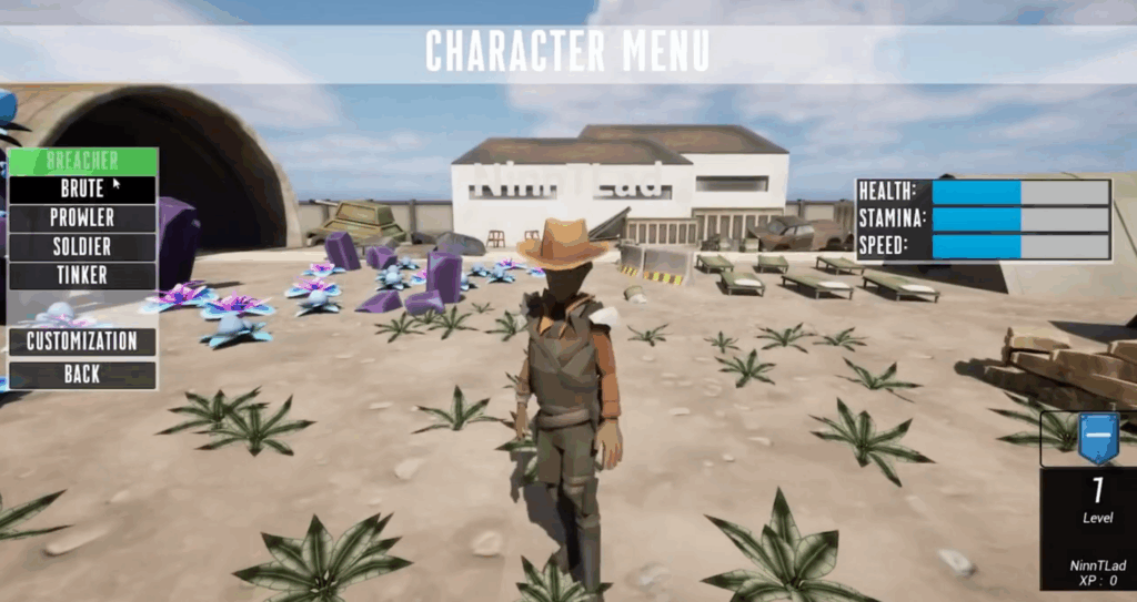 This is the character picker I worked on, where players can choose from five distinct classes. Each with their own unique stats, abilities, and playstyle. The system was built to give players clear options and encourage different approaches to gameplay.